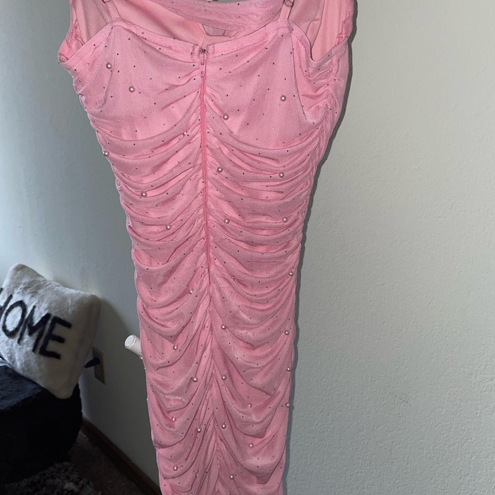 Windsor Pink Rhinestone Mini Dress - Picture 6 of 8